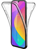 Xiaomi Mi 9 Lite Uyumlu 360° Ön Arka Tam Koruyucu Şeffaf Silikon Full Body Kılıf
