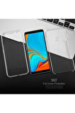 Samsung Galaxy A9 2018 SM-A920F Uyumlu 360° Ön Arka Tam Koruyucu Şeffaf Silikon Full Body Kılıf