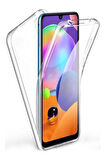 Samsung Galaxy A22 Sm-A225F Uyumlu 360° Ön Arka Tam Koruyucu Şeffaf Silikon Full Body Kılıf