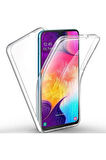 Samsung Galaxy A50S Uyumlu 360° Ön Arka Tam Koruyucu Şeffaf Silikon Full Body Kılıf
