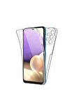 Samsung Galaxy A52 Sm-A525F Uyumlu 360° Ön Arka Tam Koruyucu Şeffaf Silikon Full Body Kılıf