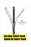 Samsung Galaxy M21 Sm-M215F Uyumlu 360° Ön Arka Tam Koruyucu Şeffaf Silikon Full Body Kılıf