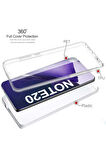 Samsung Galaxy Note 20 Sm-N980F Uyumlu 360° Ön Arka Tam Koruyucu Şeffaf Silikon Full Body Kılıf
