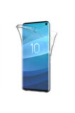 Samsung Galaxy S10 Uyumlu 360° Ön Arka Tam Koruyucu Şeffaf Silikon Full Body Kılıf