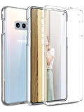 Samsung Galaxy S10E Sm-G970F Uyumlu 360° Ön Arka Tam Koruyucu Şeffaf Silikon Full Body Kılıf
