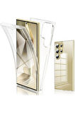 Samsung Galaxy S24 Ultra Sm-S928B Uyumlu 360° Ön Arka Tam Koruyucu Şeffaf Silikon Full Body Kılıf