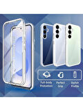 Samsung Galaxy S25 5G Uyumlu 360° Ön Arka Tam Koruyucu Şeffaf Silikon Full Body Kılıf