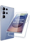 Samsung Galaxy S25 Ultra Sm-S938B Uyumlu 360° Ön Arka Tam Koruyucu Şeffaf Silikon Full Body Kılıf