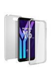 Huawei Y6 2018 Uyumlu 360° Ön Arka Tam Koruyucu Şeffaf Silikon Full Body Kılıf