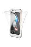 Huawei P10 Uyumlu 360° Ön Arka Tam Koruyucu Şeffaf Silikon Full Body Kılıf
