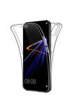 Huawei P20 Lite Uyumlu 360° Ön Arka Tam Koruyucu Şeffaf Silikon Full Body Kılıf
