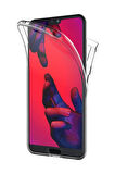 Huawei P20 Pro Uyumlu 360° Ön Arka Tam Koruyucu Şeffaf Silikon Full Body Kılıf