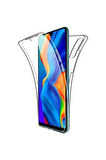 Huawei P30 Lite Uyumlu 360° Ön Arka Tam Koruyucu Şeffaf Silikon Full Body Kılıf
