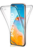 Huawei P40 Pro Uyumlu 360° Ön Arka Tam Koruyucu Şeffaf Silikon Full Body Kılıf