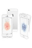 Apple iPhone 5 Uyumlu 360° Ön Arka Tam Koruyucu Şeffaf Silikon Full Body Kılıf