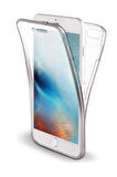 Apple iPhone 8 Uyumlu 360° Ön Arka Tam Koruyucu Şeffaf Silikon Full Body Kılıf