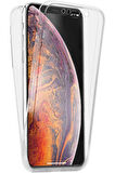 Apple iPhone XS Uyumlu 360° Ön Arka Tam Koruyucu Şeffaf Silikon Full Body Kılıf