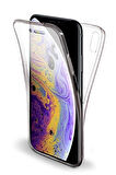 Apple iPhone XS Uyumlu 360° Ön Arka Tam Koruyucu Şeffaf Silikon Full Body Kılıf