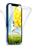 Apple iPhone 12 Pro 6.1" Uyumlu 360° Ön Arka Tam Koruyucu Şeffaf Silikon Full Body Kılıf