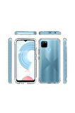 Oppo Realme C21Y Uyumlu 360° Ön Arka Tam Koruyucu Şeffaf Silikon Full Body Kılıf