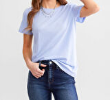 Kadın Uzun Basic Örme T-shirt