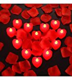 8 Adet Kalpli Led Mum Tealight Mum Kırmızı Işık Pilli Piller Dahil