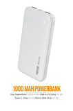 Azeada 10000 mAh 5v-2a Powerbank Type-C / Usb Giriş Led Işıklı Gösterge