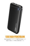 Azeada 10000 mAh 5v-2a Powerbank Type-C / Usb Giriş Led Işıklı Gösterge