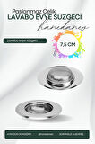 1 Adet Pratik Paslanmaz Çelik Lavabo Süzgeci 7,5 cm Çelik Mutfak Lavabo Süzgeci Evye Süzgeç