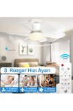 Uzaktan Kumandalı Işıklı Tavan Vantilatörü – 30W Ledli ve 3 Kademeli Akıllı Fan – Sessiz Vantilatör