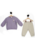 Nakış Detaylı 3 İplik İkili Bebe  Takımı