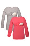 LuvmaBelly MYRB2704_2705 Emzirme tshirt seti