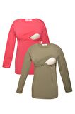 LuvmaBelly MYRB2705_2707 Emzirme tshirt seti