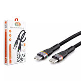 Alışveriş Express CL13 60W PD Type-C to Type-C RGB Ledli Metal Hasır Şarj ve Data Kablosu 1mt
