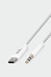 Alışveriş Express AX70 Type-C to AUX 3.5mm Dönüştürücü Örgülü Hasır Kablo 1mt