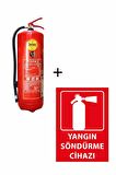 6KG TÜPAŞ YANGIN TÜPÜ VE YANGIN TÜPÜ LEVHASI 2Lİ SET