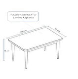 PİNOTEX AYAKLI KALİTELİ MDF SABİT YEMEK MASASI - 72 x 112 cm – ATLANTİK ÇAM