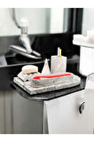 Marble Serisi Archade Kemer Tepsili Organizerli Beton Banyo Seti
