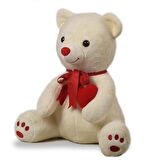 Sevgiliye Özel HEDİYE - 80 cm Kalp Tutan, Oturan Sevimli Peluş Ayı