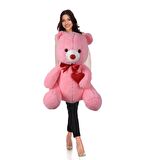 Sevgiliye Özel HEDİYE - 80 cm Kalp Tutan, Oturan Sevimli Peluş Ayı