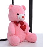 Sevgiliye Özel HEDİYE - 80 cm Kalp Tutan, Oturan Sevimli Peluş Ayı