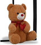 Sevgiliye Özel HEDİYE - 80 cm Kalp Tutan, Oturan Sevimli Peluş Ayı