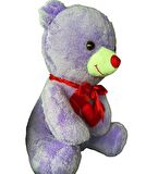 Sevgiliye Özel HEDİYE - 80 cm Kalp Tutan, Oturan Sevimli Peluş Ayı