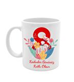 Kadınlar Gününe Özel Kupa & Siyah Defter & Siyah Roller Kalem Hediye Seti