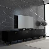 MOBİLYA GEZEGENİ Maer Gold Tv Ünitesi 210 Cm Siyah