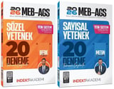 YENİ AGS - İndeks Akademi 2026 MEB-AGS Sözel + Sayısal Yetenek 20+20 Deneme 2 li Set - Berk Ekici, Metin Şimşek İndeks Akademi Yayıncılık