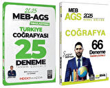 HocaWebde + İndeks 2025 MEB-AGS Türkiye Coğrafyası 66+25 Deneme 2 li Set - Engin Eraydın, Alican Demir HocaWebde Yayınları