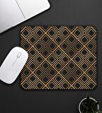 Kareli Kupa & Siyah-Gold Renk Kareli Mouse Pad 23x19cm Fare Altlığı Kaydırmaz Taban De583 Ofis Hediyesi