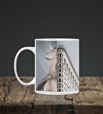Baskılı Kupa & Gri Renk Kadın Ve Manzara Motifli Mouse Pad 23x19cm Fare Altlığı Kaydırmaz Taban De589 Ofis Hediyesi