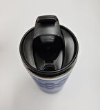 Geometrik Desenli Mavi Renk Termos Bardak 300mL